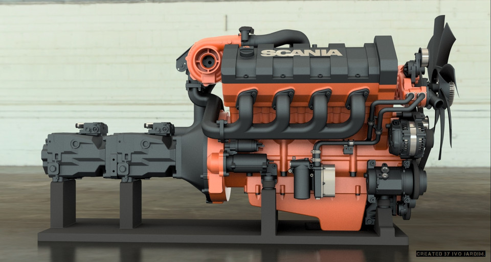 发动机V8涡轮增压/静液压变速器