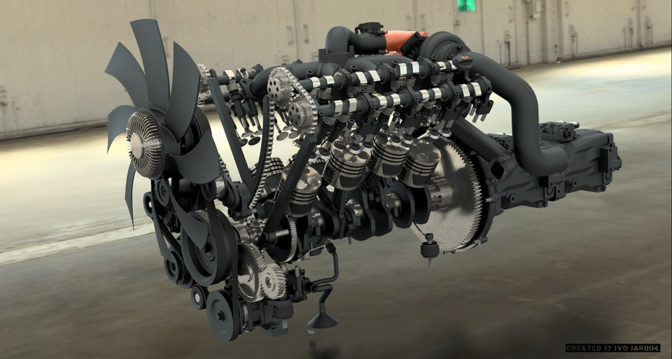 发动机V8涡轮增压/静液压变速器