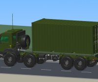 俄罗斯卡车KAMAZ 63501 8X8，带集装箱20英尺